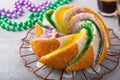 King cake with traditional decoration