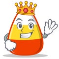 King candy corn character cartoon Royalty Free Stock Photo