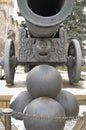 King Cannon - Tsar Cannon of Moscow Kremlin. Color winter photo. Royalty Free Stock Photo