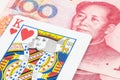 King card on the Chinese Yuan, Money is King Royalty Free Stock Photo