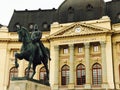 King Carol statue National Library Bucharest Romania