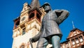 King Carol statue at The Peles Castle in Romania Royalty Free Stock Photo