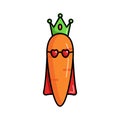 King carrot cute sticker