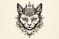 The King of Cat Design for T-shirt