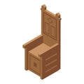 King chair icon isometric vector. Medieval people