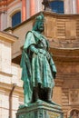 King Charles IV bronze monument in Prague