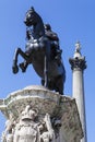 King Charles 1st Statue and Nelsons Column in Trafalgar Square