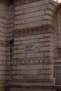 King Charles street sign hanging on a beautifully chiseled wall Royalty Free Stock Photo