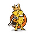 king cheese character logo mascot logo. vector illustration