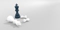 Piece of chess. The king and pawns low poly model. Leader and dethroned