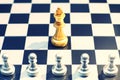 The king in chess game battle of chessboard, business strategy concept,