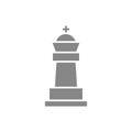 King chess gray icon. Board game, table entertainment symbol Royalty Free Stock Photo