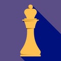 King chess icon, flat style Royalty Free Stock Photo