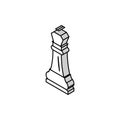 king chess isometric icon vector illustration