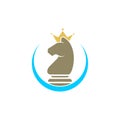 King Chess logo design vector illustration, Creative Chess logo design concept template, symbols icons Royalty Free Stock Photo