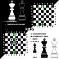 King. Chess piece made in the form of illustrations and icons. Royalty Free Stock Photo