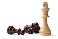 King chess piece with opposition pawns Royalty Free Stock Photo