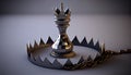 king chess piece trap success competition succeed board victory leader intelligence battle leadership fight concept challenge Royalty Free Stock Photo