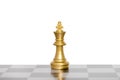 King chess pieces on chessboard. isolated on white background. clipping path Royalty Free Stock Photo