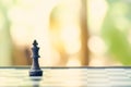 King Chess is placed on a chessboard.using as background business concept and Strategy concept with copy space Royalty Free Stock Photo