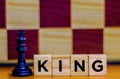 King Chess Tiles with Chess Board Background
