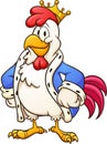 King chicken cartoon character looking proud