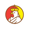 King Chicken Mascot Logo Design Royalty Free Stock Photo