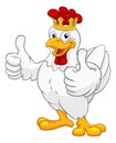 King Chicken Rooster Cockerel Bird Crown Cartoon