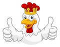 King Chicken Rooster Cockerel Bird Crown Cartoon Royalty Free Stock Photo