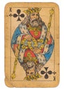 King of Clubs old grunge soviet style playing card