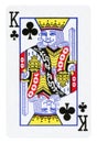King of Clubs playing card - isolated on white