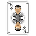 The king of clubs playing card in steampunk style. Vector illustration