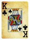 King of Clubs Vintage playing card - isolated on white Royalty Free Stock Photo