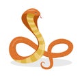 King cobra flat cartoon style. Snake isolated on white background, logo element. Vector illustration Royalty Free Stock Photo