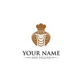 King cobra label template design. Vector illustration.Golden cobra logo template Royalty Free Stock Photo