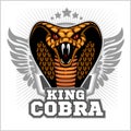 King cobra - mascot template design. Vector illustration. Royalty Free Stock Photo