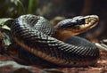 King cobra snake in natural habitat close up Royalty Free Stock Photo