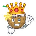 King cocktail coconut mascot cartoon