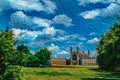 King College University and park in Cambridge Royalty Free Stock Photo