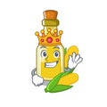 King corn oil in the character shape Royalty Free Stock Photo