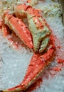 King crab legs on ice. Royalty Free Stock Photo