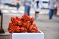 King crab at morning fish market Royalty Free Stock Photo