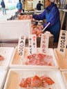 King Crab seller in Teradomari fish market