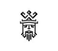 King with crown and beard simple royal logo