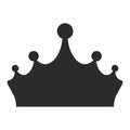 King crown black icon, medieval gem decoration