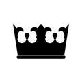 King Crown, black icon on white background Royalty Free Stock Photo