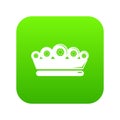 King crown icon green vector Royalty Free Stock Photo