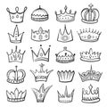 King crown sketch icon, monarch and royalty emblem