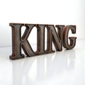 King 3D Text Effect Isolated on White Background Royalty Free Stock Photo