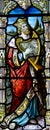 King David with harp in stained glass Royalty Free Stock Photo